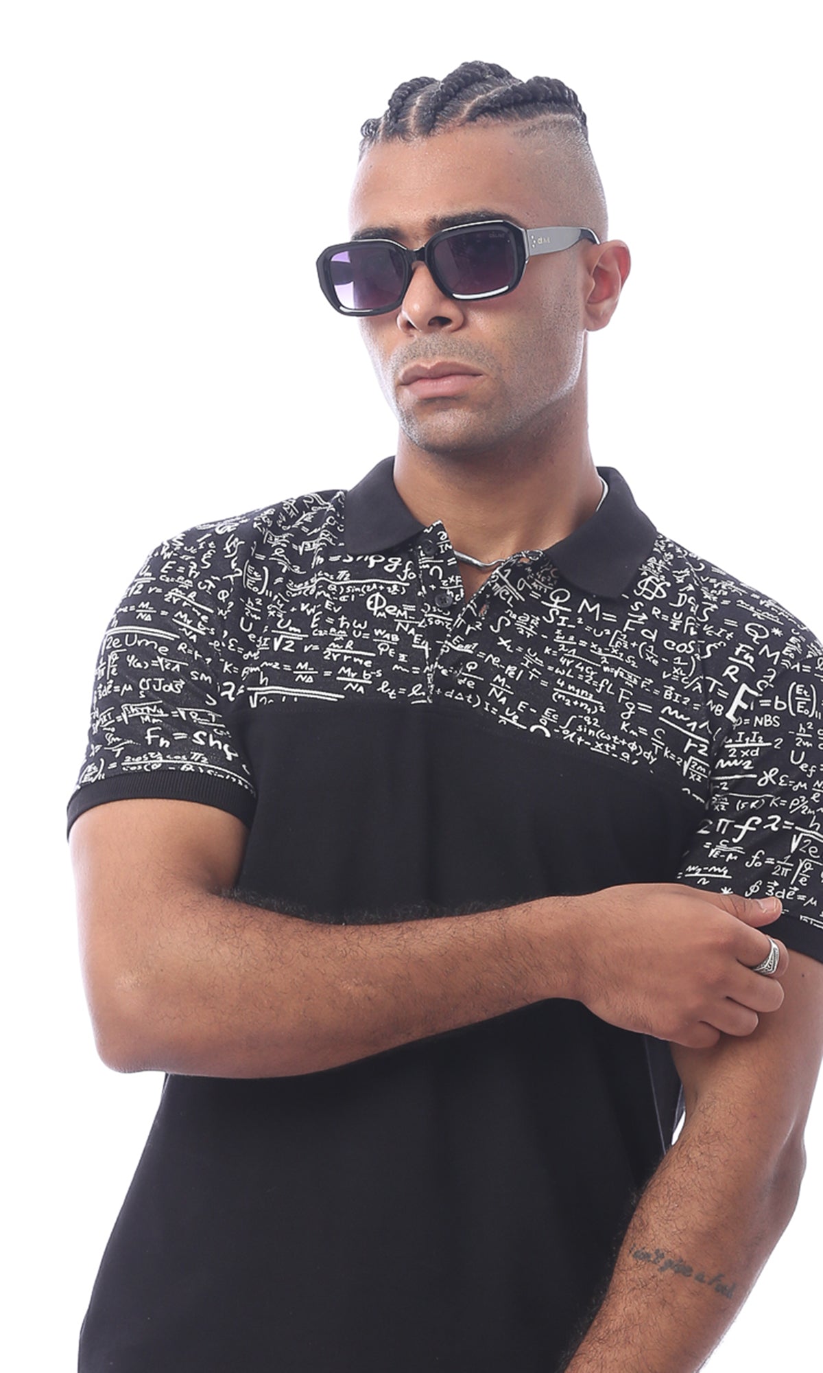 O166551 Black Patterned Casual Buttoned Shirt