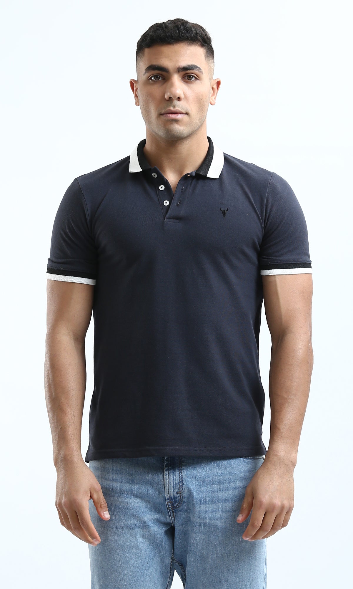 O180818 Short Sleeves Elegant Dark Grey Polo Shirt