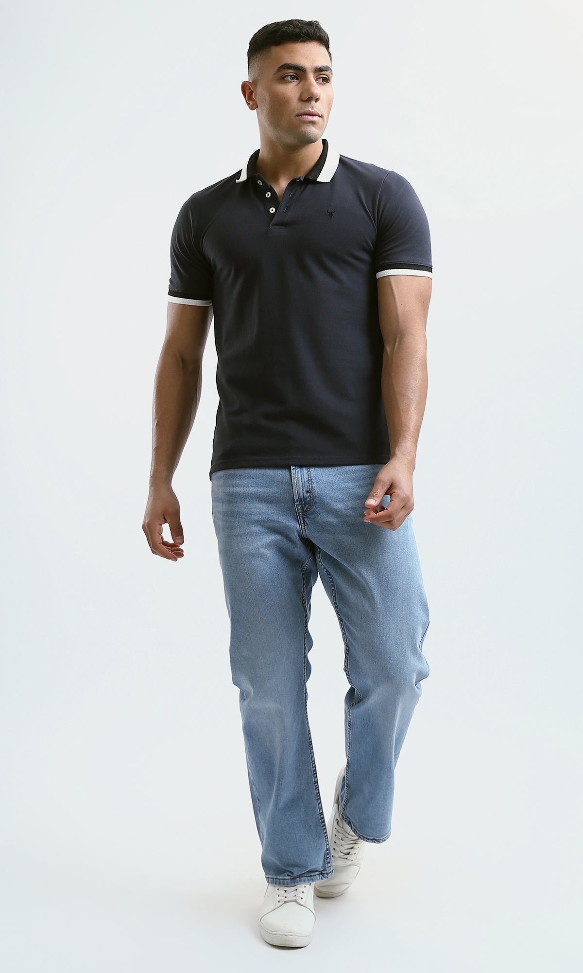 O180818 Short Sleeves Elegant Dark Grey Polo Shirt