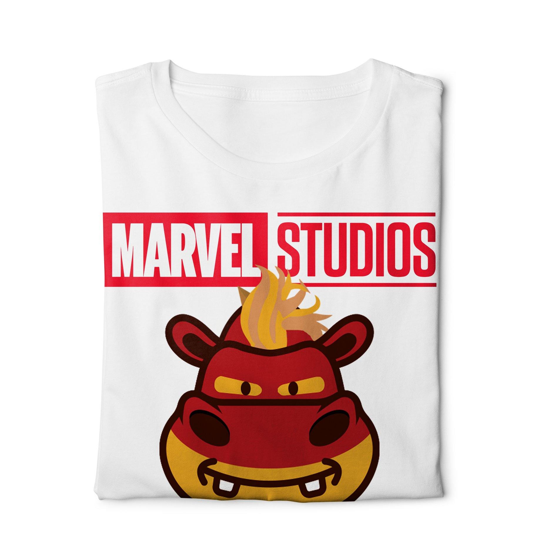 Captain Marvel X A Ravin Hippo - Digital Graphics Basic T-shirt White - Ravin 