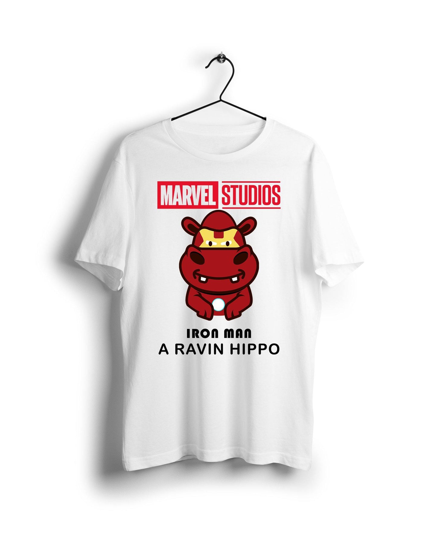 Iron Man Marvel X A Ravin Hippo - Digital Graphics Basic T-shirt White - Ravin 