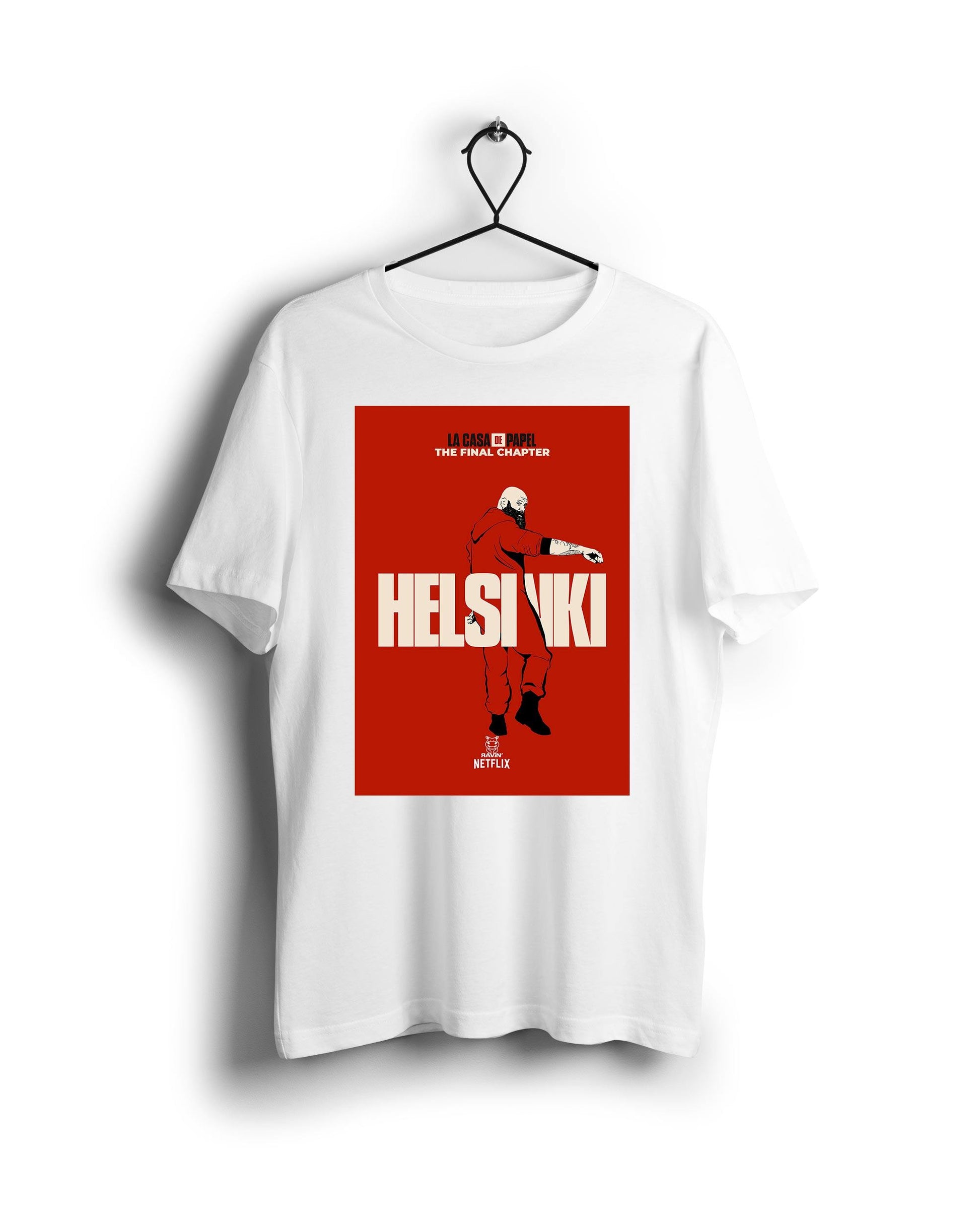 Red Helsinki La Casa De Papel X Ravin X Hippo - Digital Graphics Basic T-shirt White - Ravin 