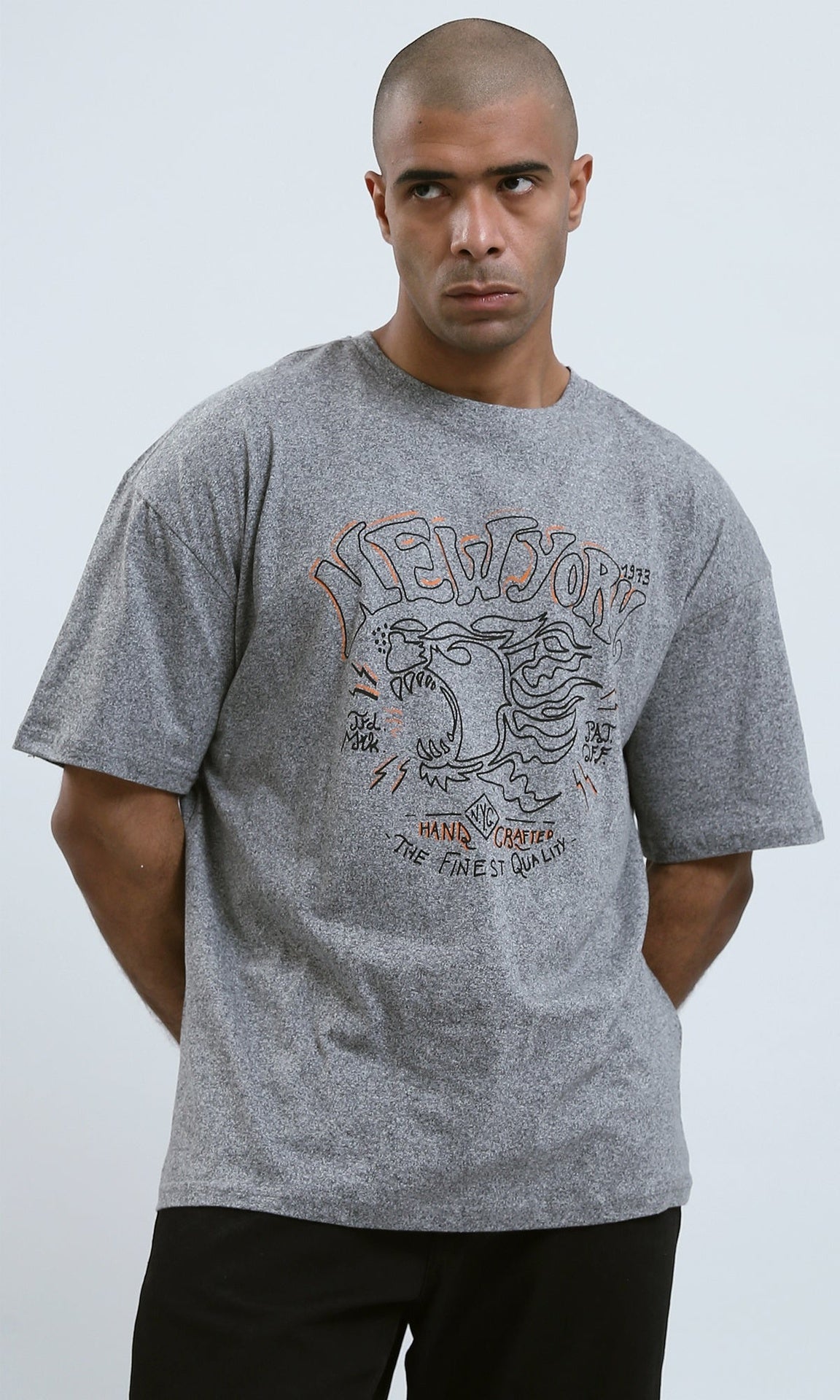 Urban Graphic Heather Grey Relaxed Fit Tee - 0190743