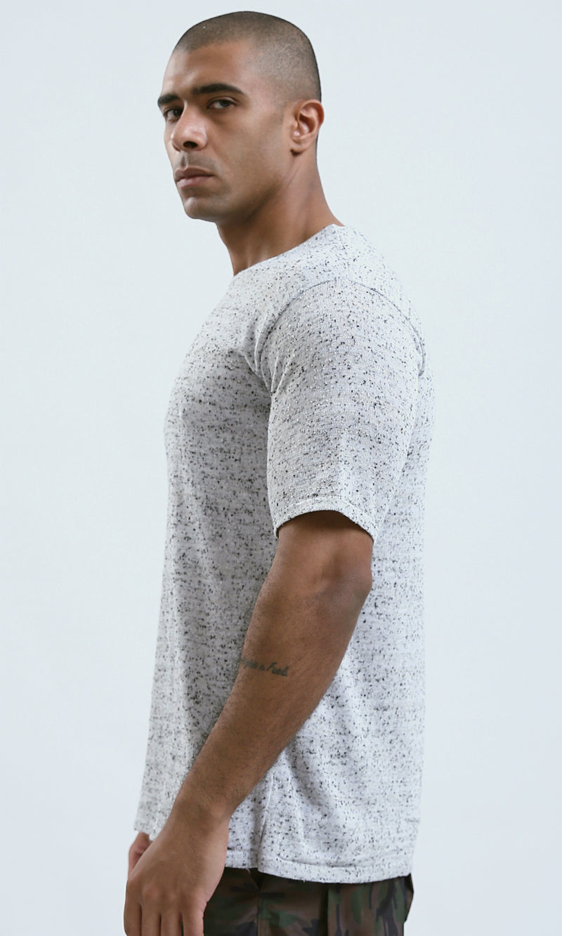 O190391 - Crew Neck Comfort Heather Light Grey Tee