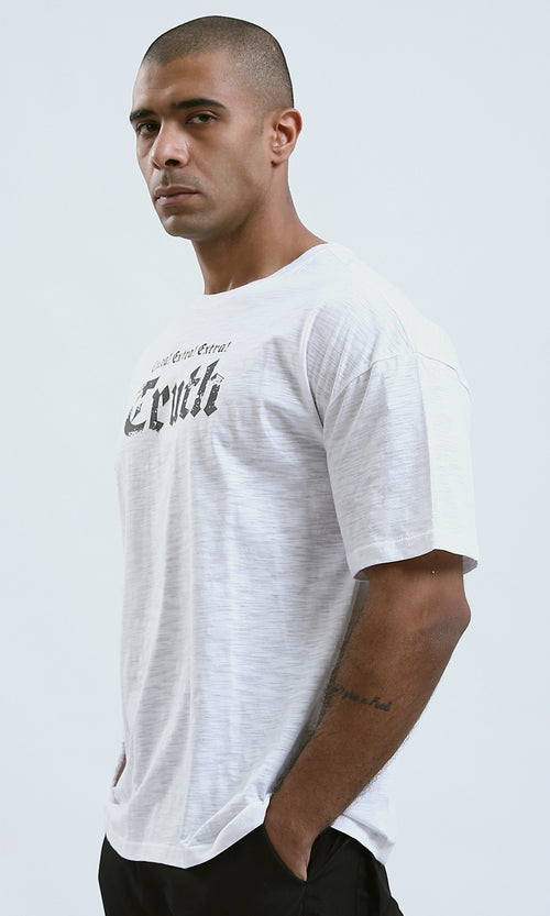 O190733 - Heather White Short Sleeves Comfy Tee