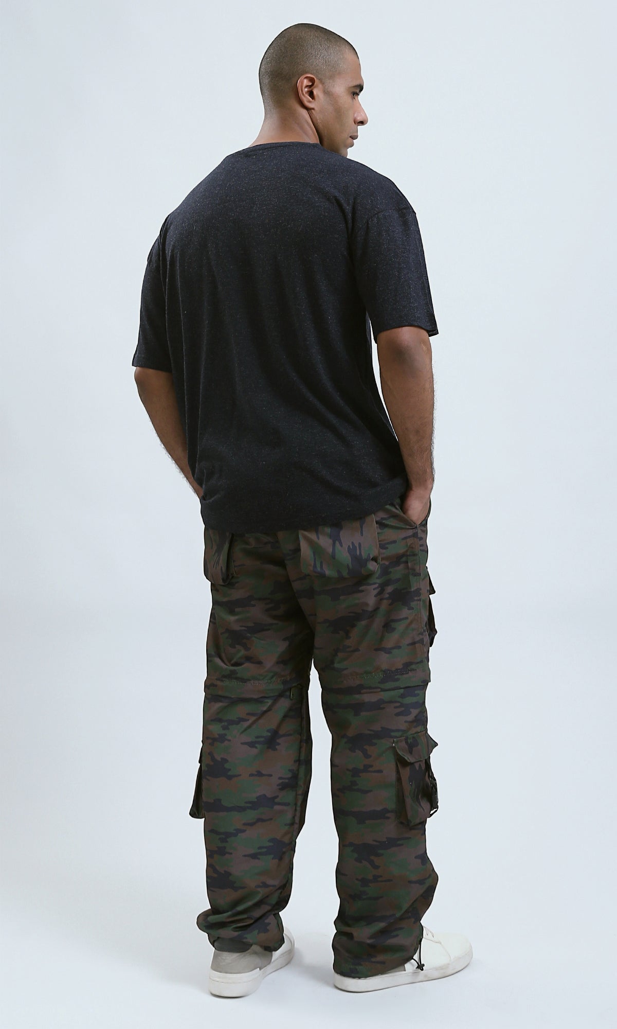 O192454 - Patterned Relaxed Fit Heather Dark Navy Tee
