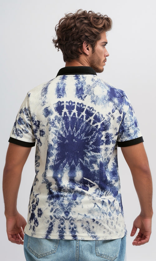 قميص بولو ملون مع ياقة سوداء - متعدد الألوان