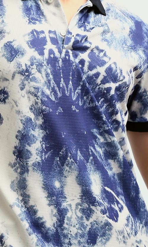 قميص بولو ملون مع ياقة سوداء - متعدد الألوان