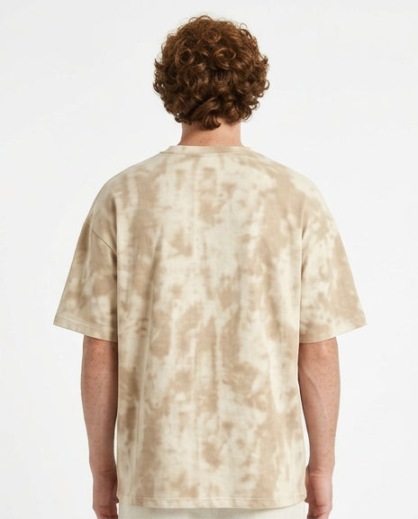 Men's Beige Tie-Dye Oversized T-Shirt | Ravin - R217585 – RAVIN