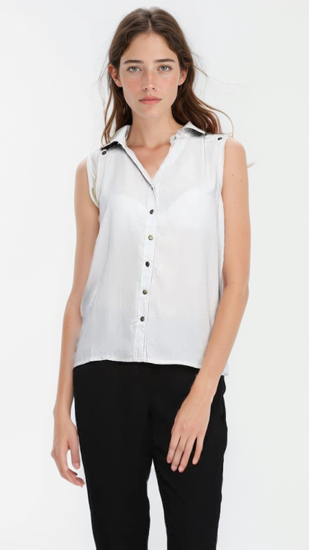 38770 Sleeveless Shirt - White