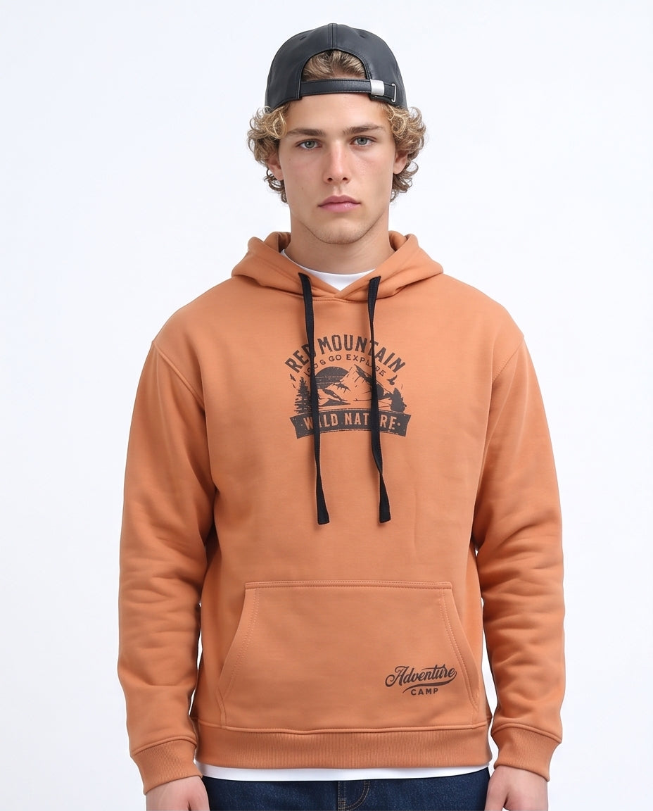 Rust Red Mountain Graphic Hoodie - 0200902