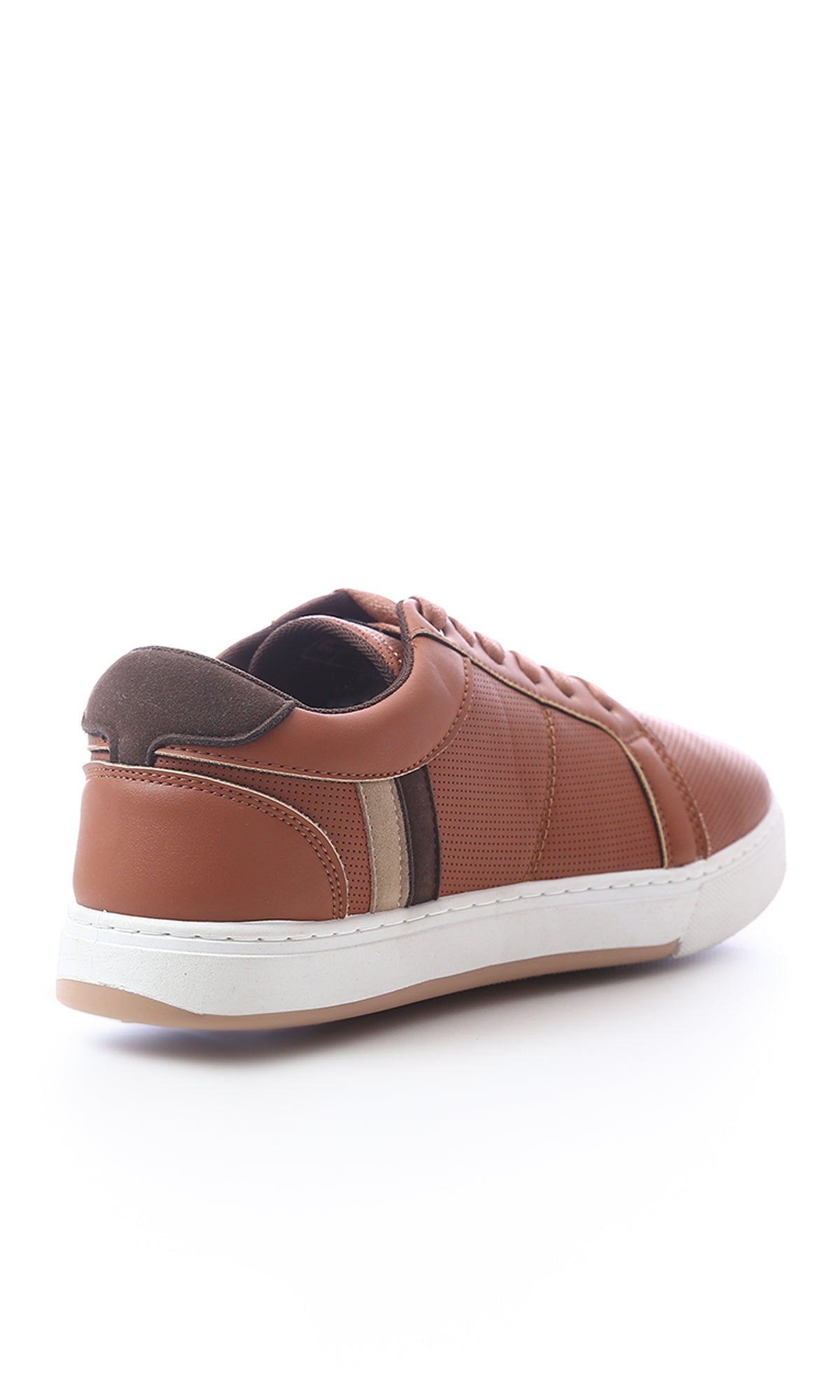 49907 Lace Up Round Toe Leather Dark Camel Casual Shoes