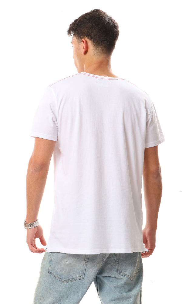 57216 Side Pocket Solid Cotton T-Shirt - White