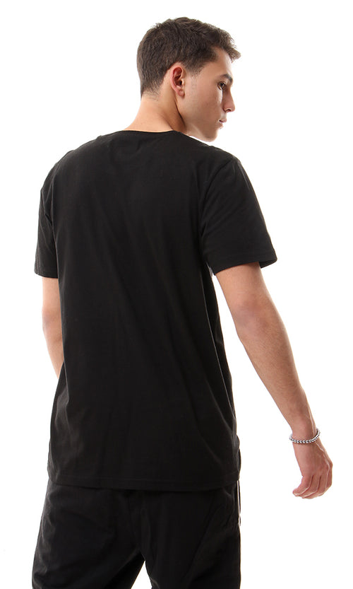 Black Graphic Patch Regular Fit T-Shirt - 57887