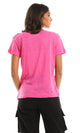 93008 Basic Lightweight Round Fuchsia Tee