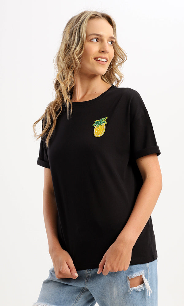 Shiny Pineapple Oversized Crew-Neck Tee - 94962