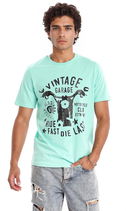 Vintage Graphic Mint Crew Neck Regular Fit Tee - 95153