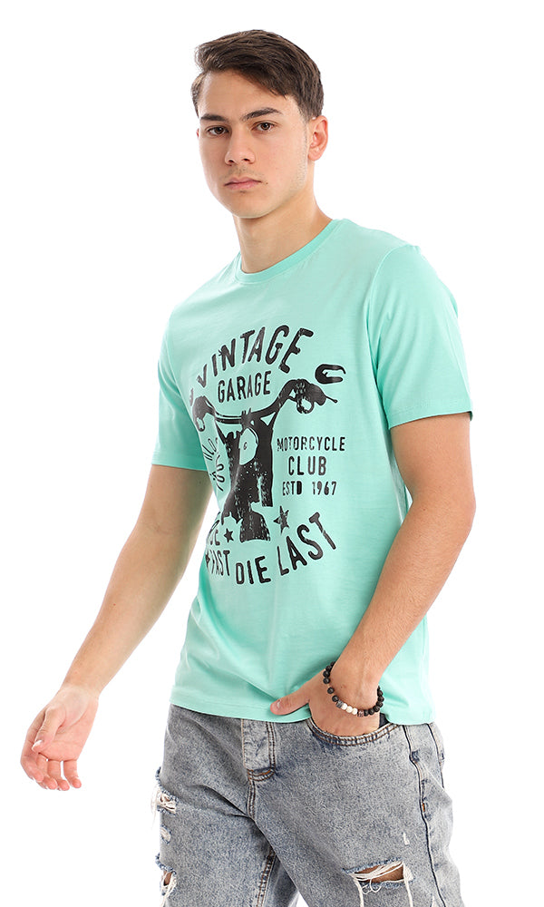 Vintage Graphic Mint Crew Neck Regular Fit Tee - 95153