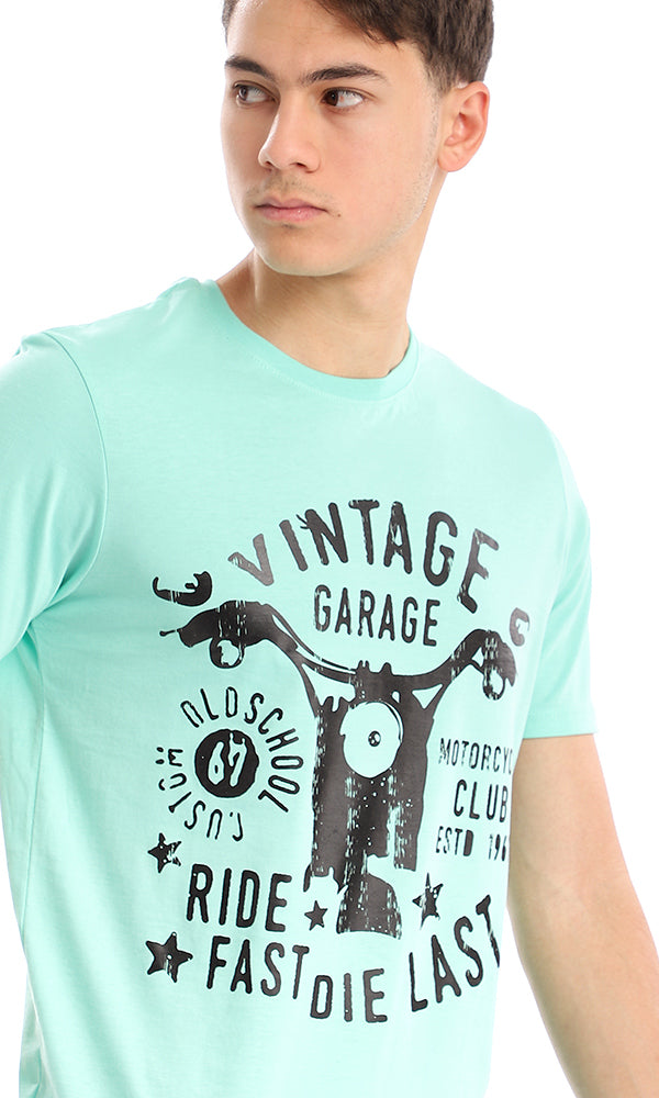 Vintage Graphic Mint Crew Neck Regular Fit Tee - 95153