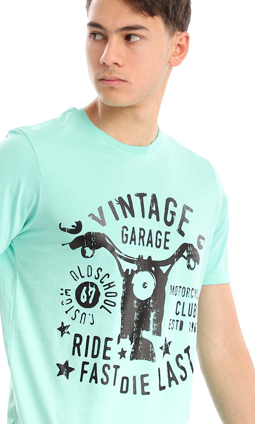 Vintage Graphic Mint Crew Neck Regular Fit Tee - 95153