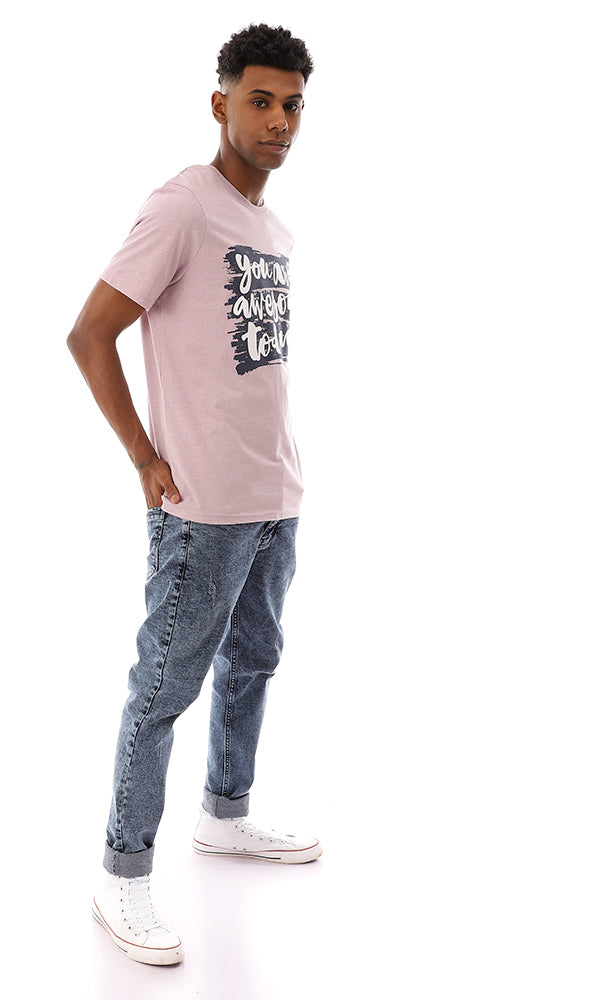 95172 "You Are Awesome Today" Cotton Printed T-Shirt - Heather Lavender