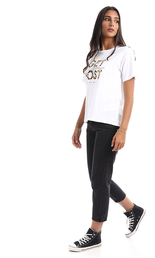 95320 " Get Lost In The Wild" Printed White Tee