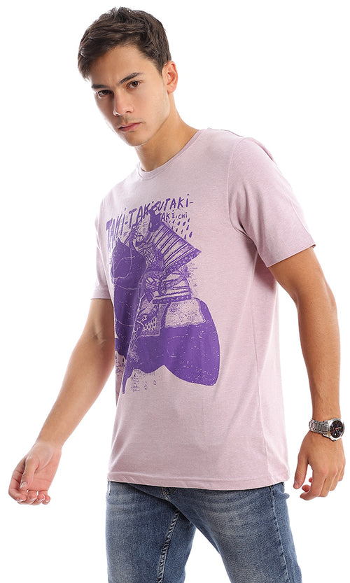 95547 Crew Neck Heather Lilac Trendy Tee