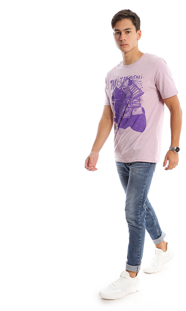 95547 Crew Neck Heather Lilac Trendy Tee
