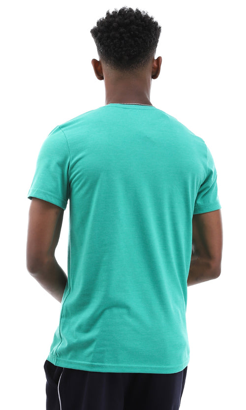 95573 Printed Cool Godzila Surfing Heather Green T-Shirt