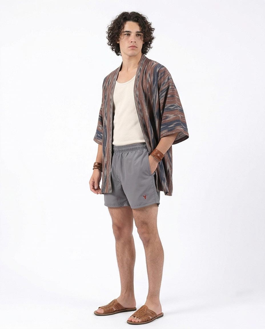 Ravin Men's Signature Bull Embroidered Swim Shorts – Charcoal Grey - 95675
