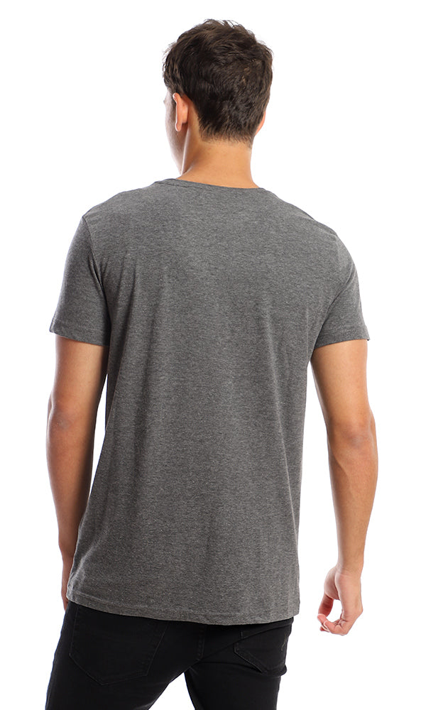 "Stay True" Skull Graphic Heather Jersey Tee - 95722