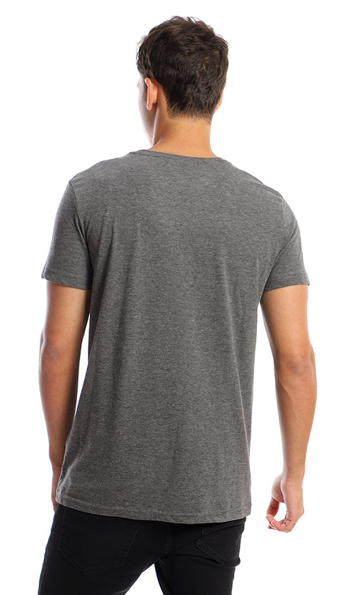 "Stay True" Skull Graphic Heather Jersey Tee - 95722