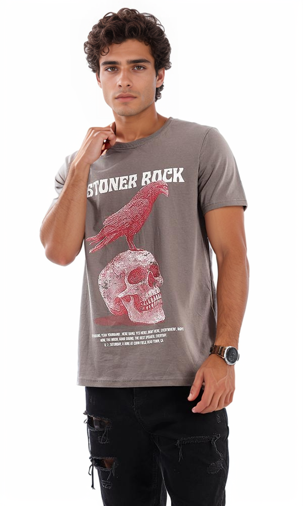 95753 "Stoner Rock" Crew Neck Taupe Tee