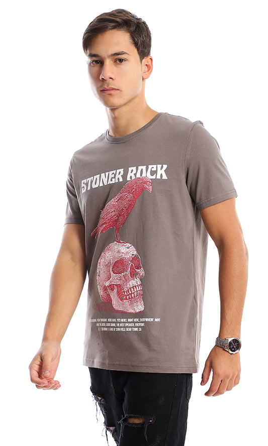 95753 "Stoner Rock" Crew Neck Taupe Tee