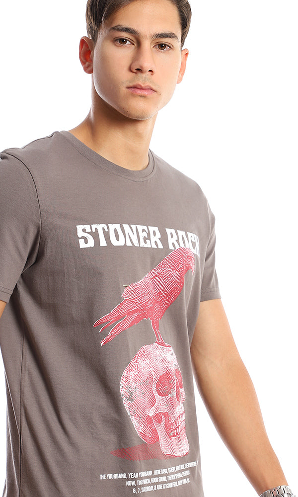 95753 "Stoner Rock" Crew Neck Taupe Tee