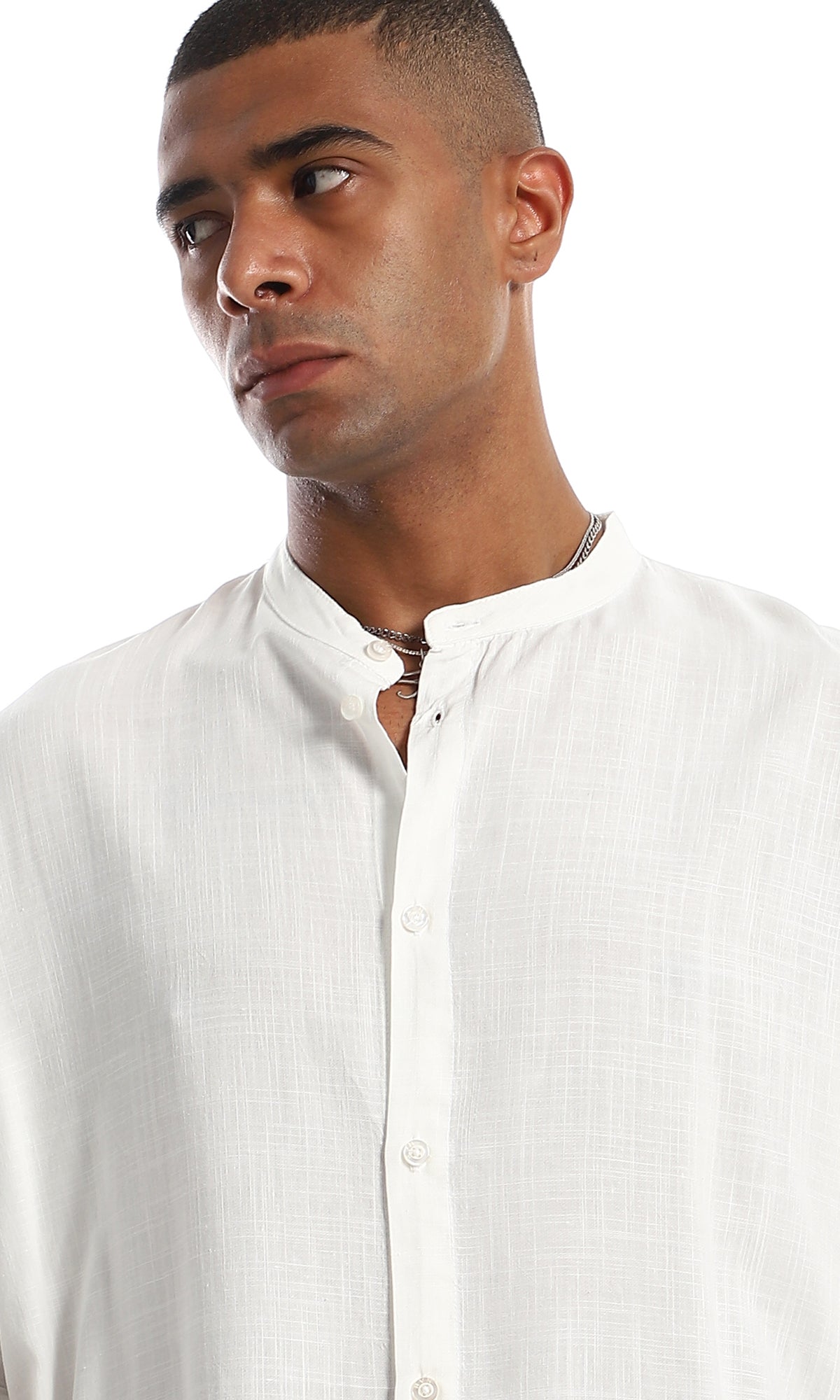 97100 Half Sleeves Linen Cotton Shirt - Off White