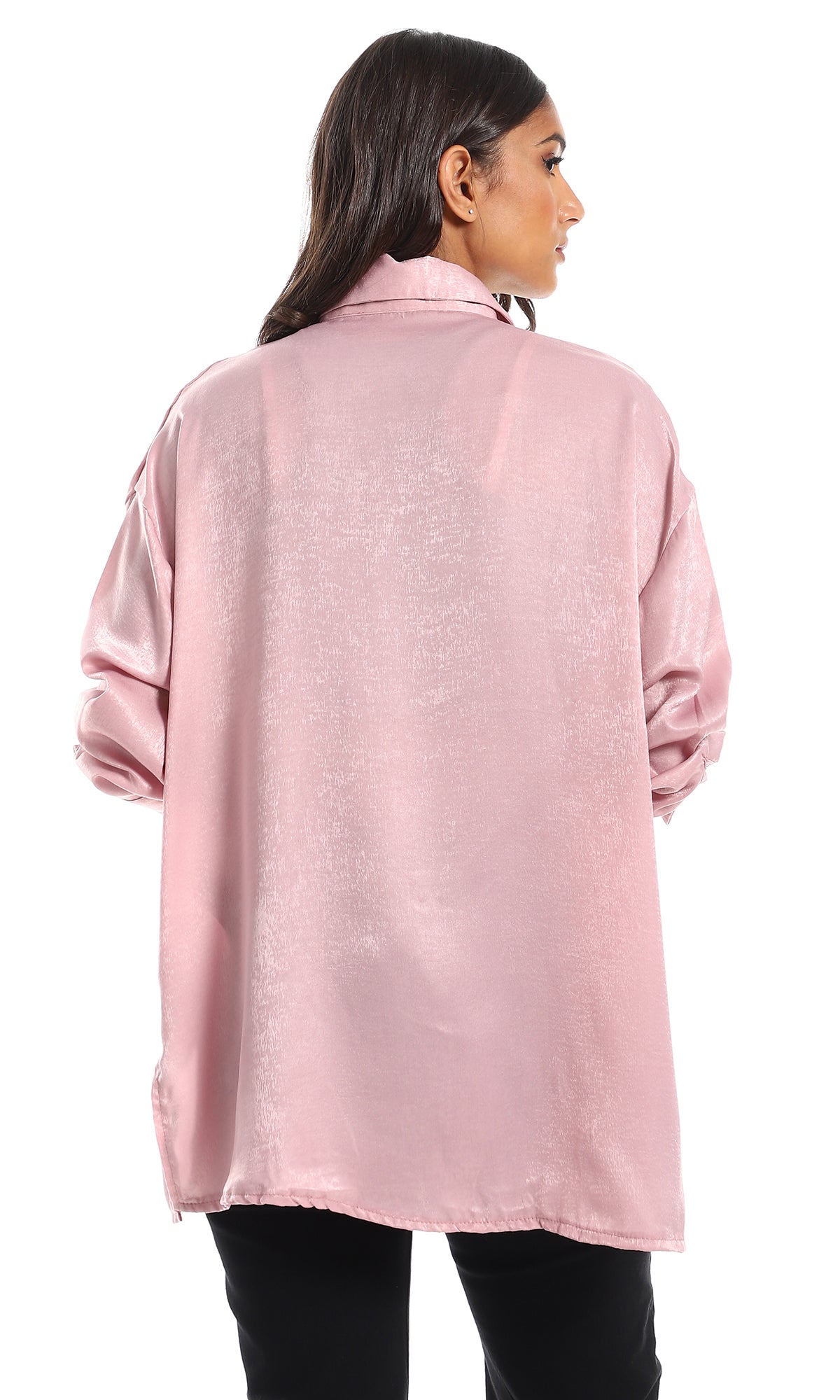 97510 Silk Accent Carnation Pink Long Sleeves Shirt