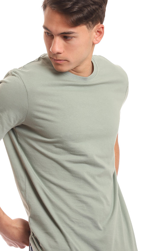 Essential Crew-Neck Dark Mint Jersey Tee - 97689