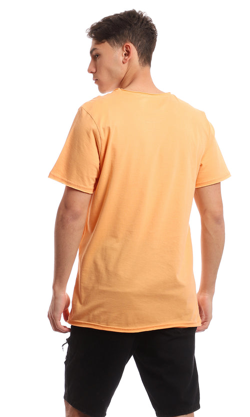 Sun-Drenched Light Orange Regular Fit Jersey Tee - 97701