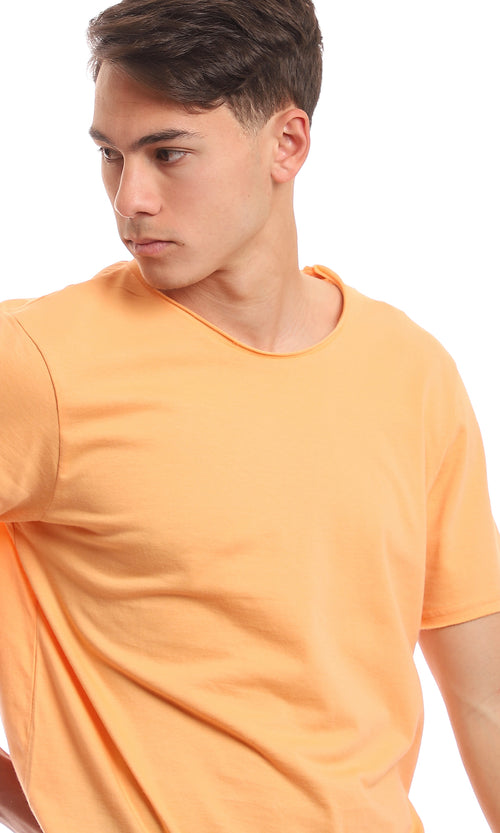 Sun-Drenched Light Orange Regular Fit Jersey Tee - 97701