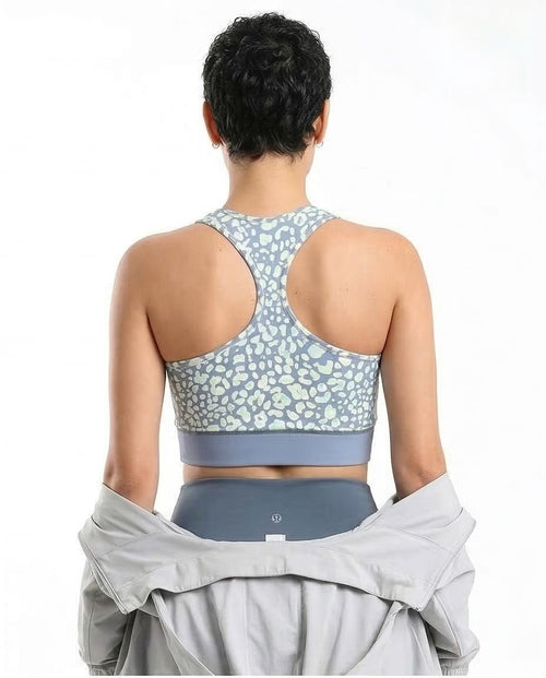 Ravin High-Impact Leopard Print Sports Bra with Racerback & Under-Bust Band - 98073