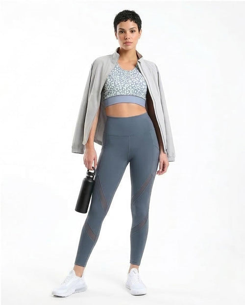 Ravin High-Impact Leopard Print Sports Bra with Racerback & Under-Bust Band - 98073