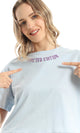 98232 Printed "Limited Edition" Baby Blue Loose Tee