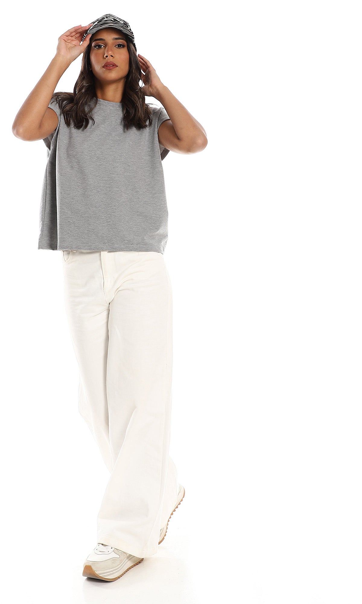 Heather Grey Architect Cap Sleeve Minimalist Tee - 98867