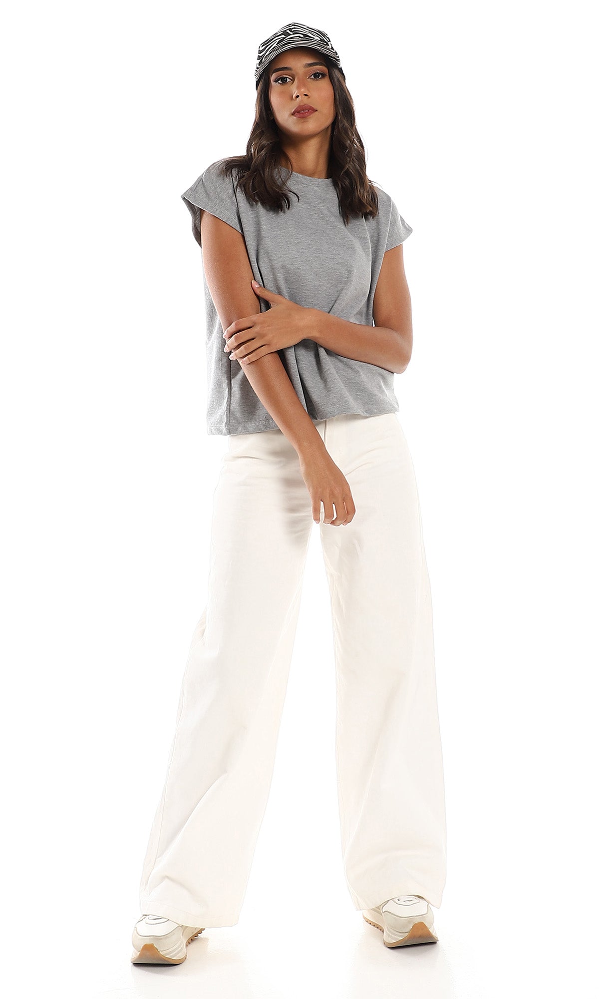 Heather Grey Architect Cap Sleeve Minimalist Tee - 98867