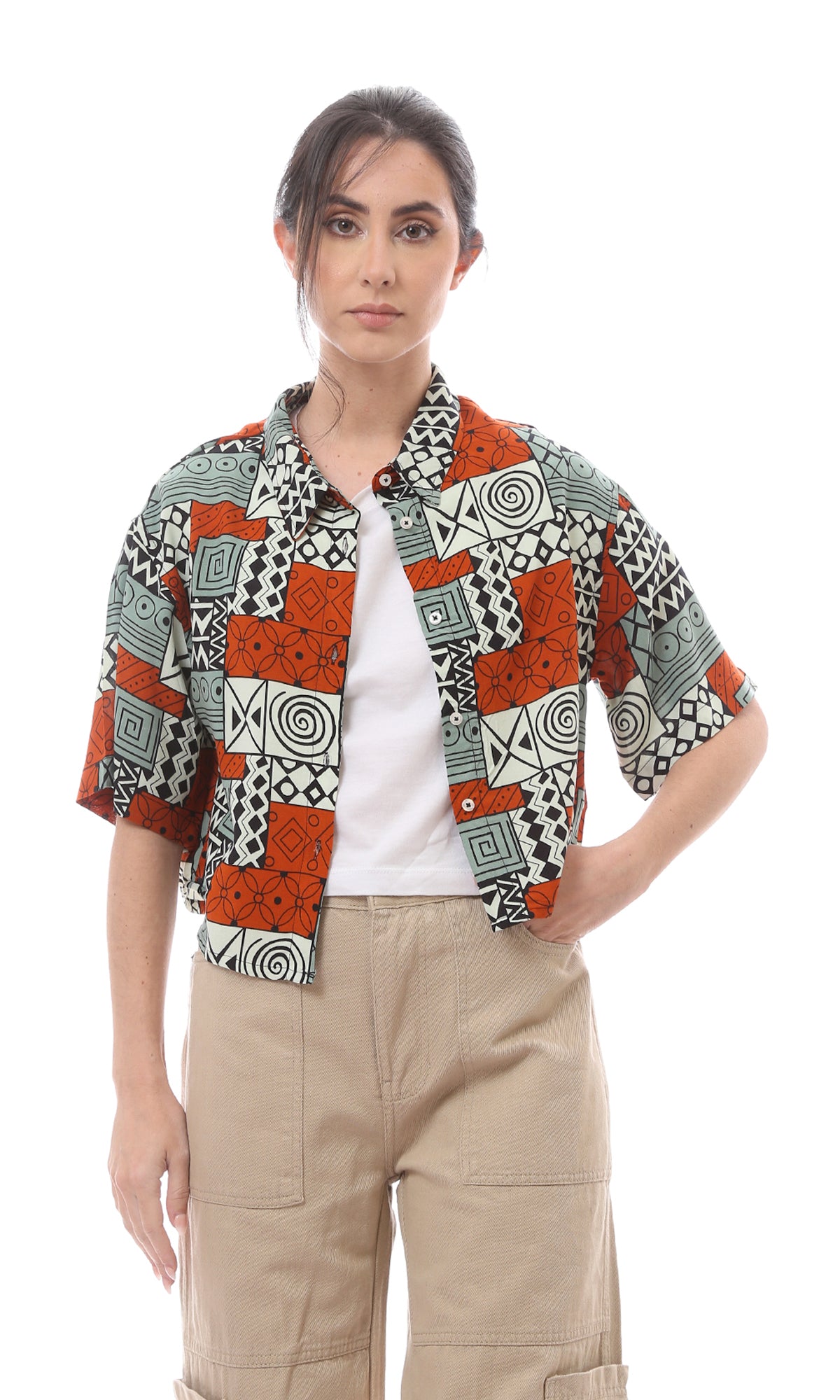 O167014 Women Short Sleeve Shirt