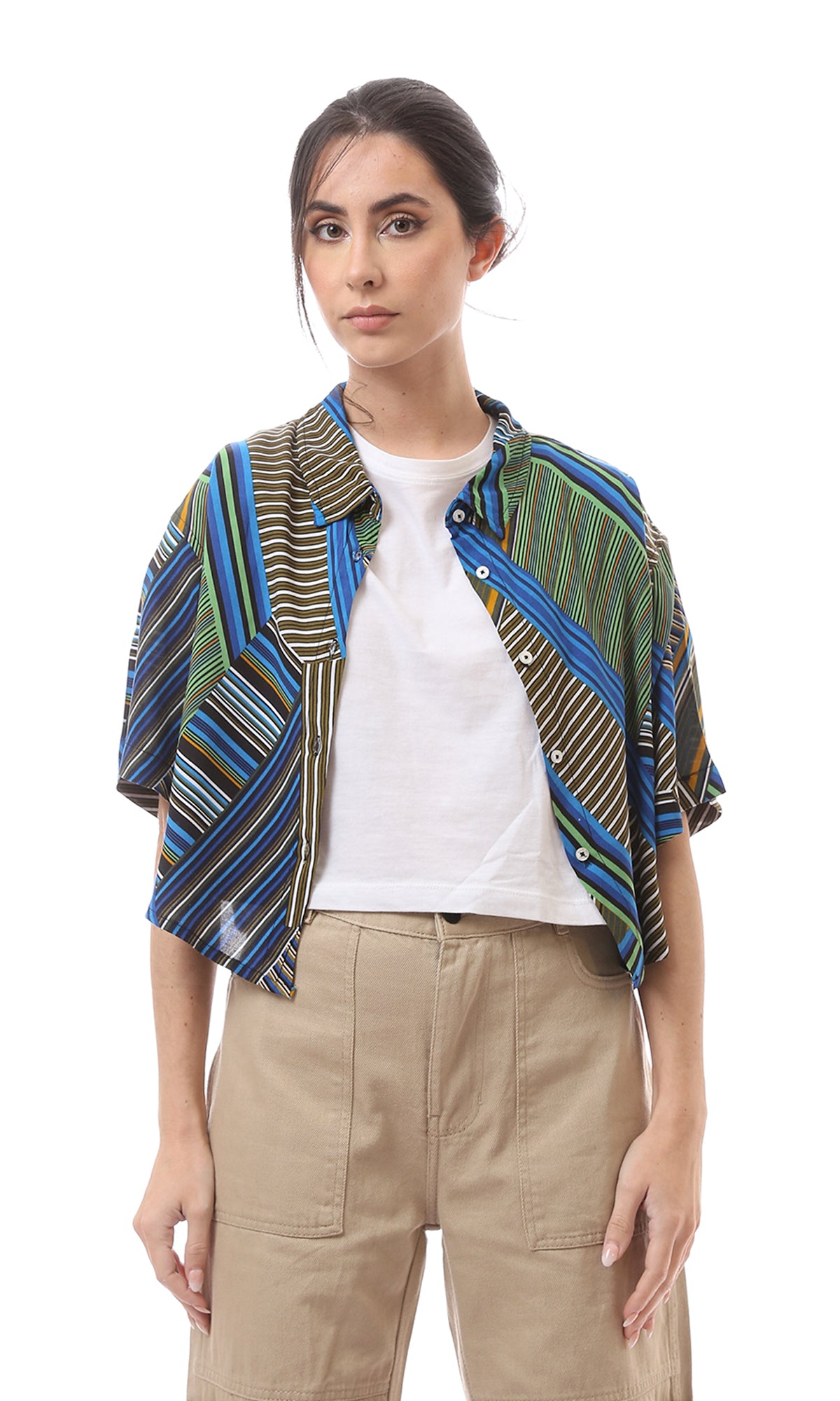 O167017 Women Short Sleeve Shirt