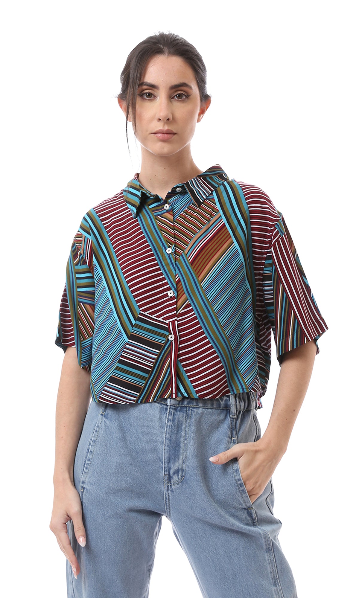 O167019 Women Short Sleeve Shirt