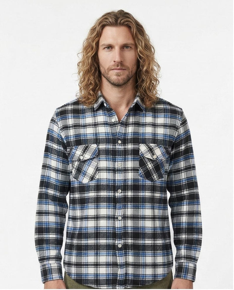 Tartan Winter Shirt With Front Patched Pockets - Black & Red - O175724