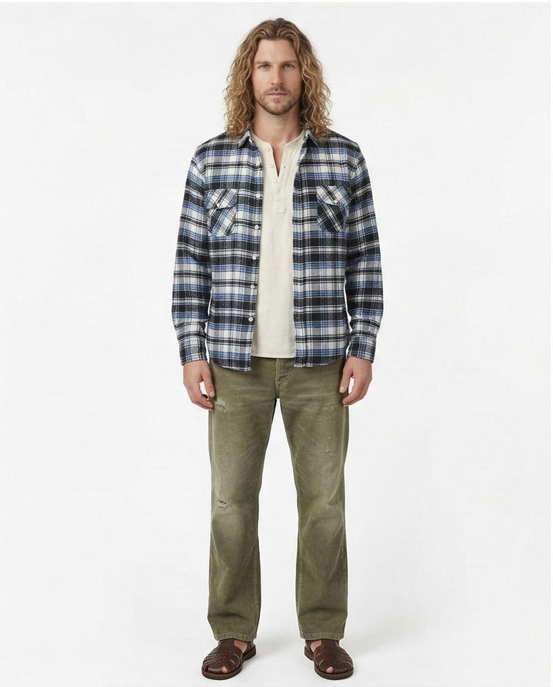 Tartan Winter Shirt With Front Patched Pockets - Black & Red - O175724